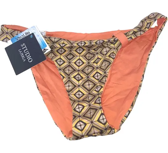 La Perla Studio Geometric Orange Tan Reversible Bikini Swim Bottom 6