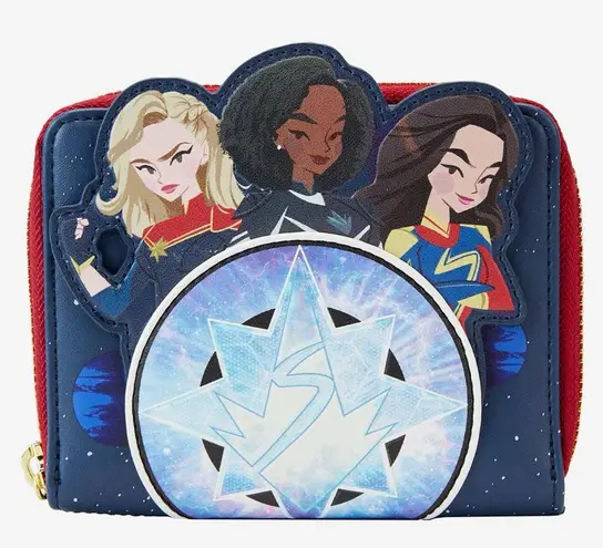 Lounge Fly Marvel The Marvels Characters Mini Zipper Glow in the Dark Wallet NWT