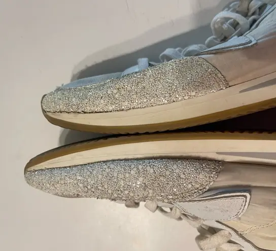 Philippe Model Paris White Glitter Women’s 10 TRPX Low Top Sneakers