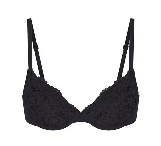 SKIMS Fits Everybody Lace T-shirt Bra Onyx Size 34D