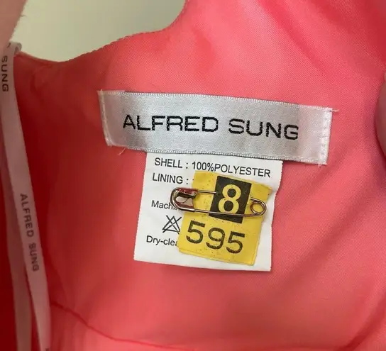 Alfred Sung  Apricot Midi Cocktail Dress Fit and Flare 10