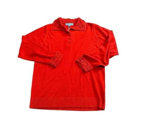 L.L. LADY LAURA Ireland Amazing Vintage Jumper Sweater Cashmere Red Size Medium Red