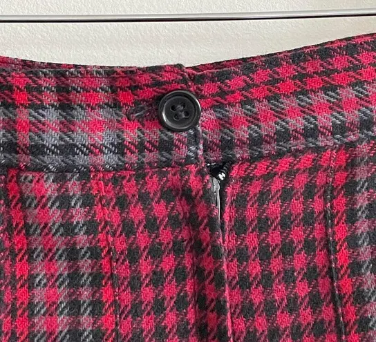 Vintage Red Plaid Pleated Knee High School Girl Skirt Size 10