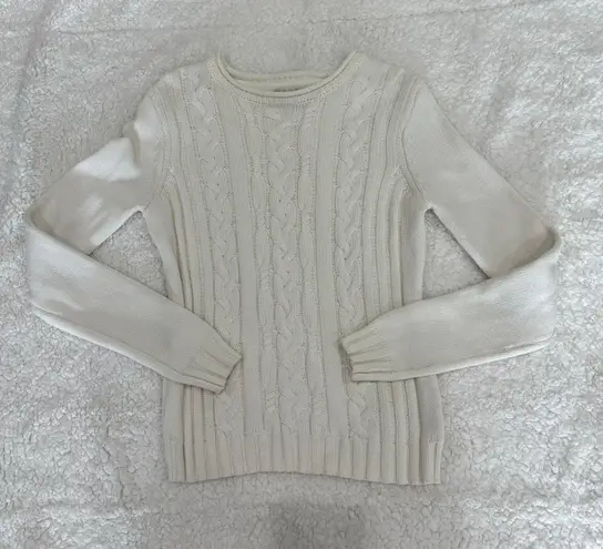 Van Heusen White Cable Knit Sweater