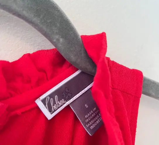 Chelsea28 Nordstrom Ruffle Neck Wide Leg Jumpsuit Red Party Holiday Cocktail