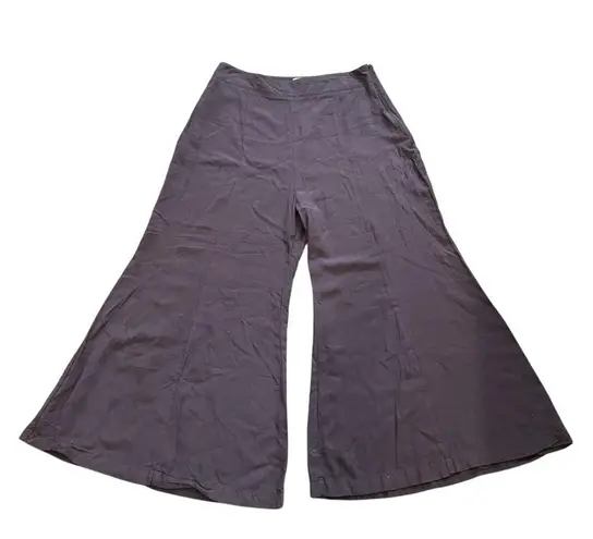 Maeve Navy Wide-Leg Cropped Pants