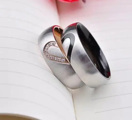 2pcs Forever Love Heart Couple Rings