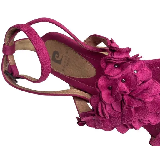 Pierre Cardin Vintage 90s: π Embellished Suede Cork Platform Heels π Pink