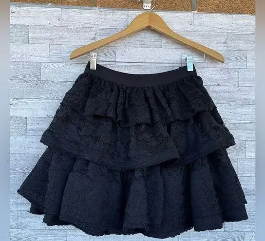 LANVIN for H&M Ruffle lace circle Skirt size 2 Black