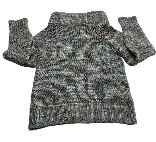 Alpaca Wool Blend Knit Sweater Oversized Chunky Cowl Neck Made in Italy Gray Size XS