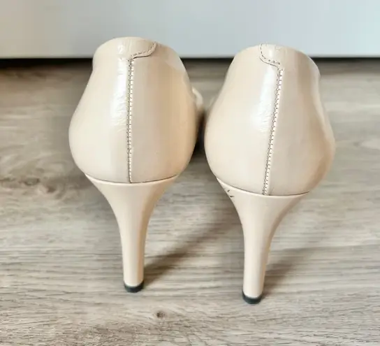 Max Mara Nude Leather Open Toe Heels EU Size 39