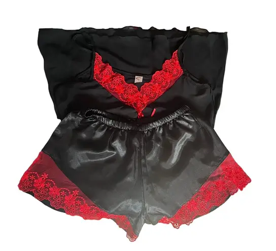 Elsy Cami & Shorts Sleep Set Size Small Black - Image 1