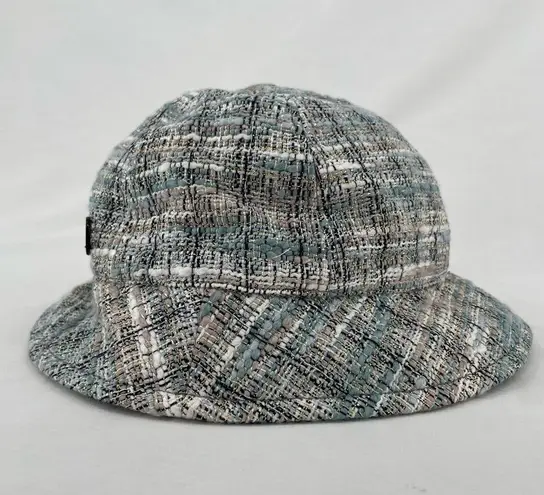 NEW Maison Michel Paris Mara Tweed Bucket Hat Golden Multi Blue White Size M Size M