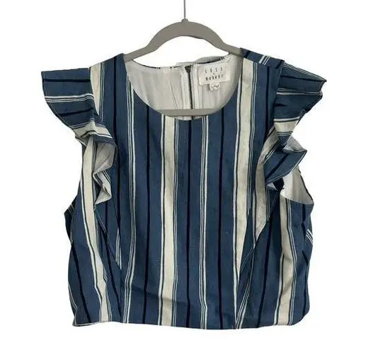 Lost + Wander Blue Striped Top, Fully Lined, Size Large