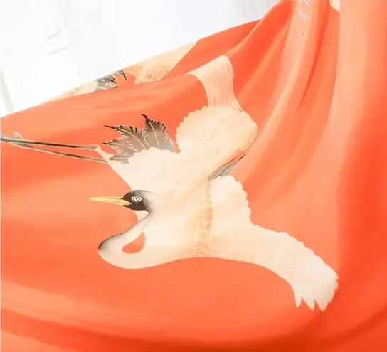 Moulinette Soeurs Anthropologie Crane Silk Halter Dress Tangerine Orange size 4