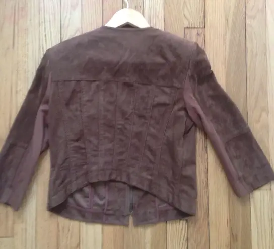 BCBGMAXAZRIA Brown Faux Suede Jacket Small