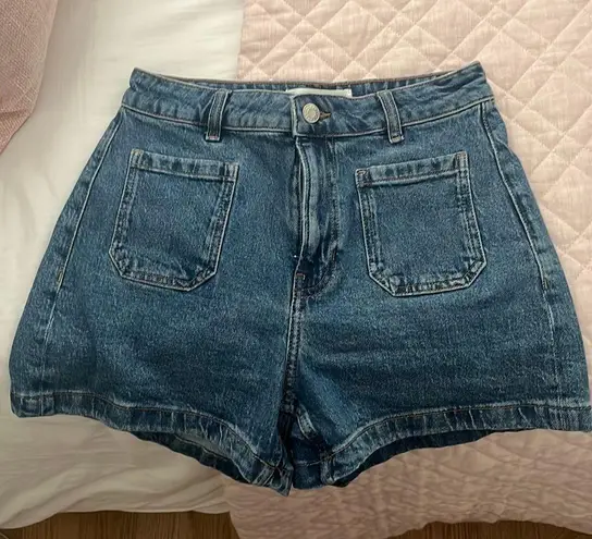 Mango Medium Wash Denim Shorts