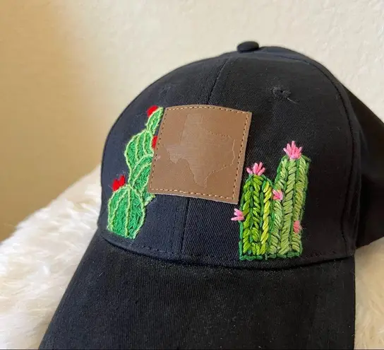 Cactus embroidered Black Texas Hat