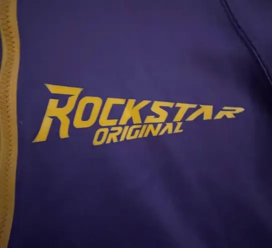 Rockstar Original Jacket size Small women’s purple and yellow cold shoulder