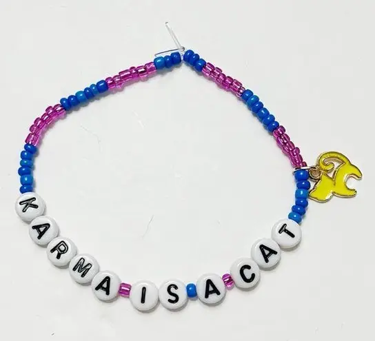Tour Friendship Bracelet Karma Is A Cat with charm Midnights Blue