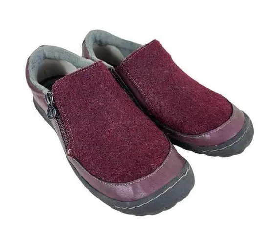 Jbu Jambu Burgundy Crimson Fabric Rubber Vegan Slip-On Comfort Anti-Slip Shoes 7