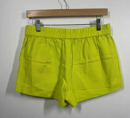 J.Crew Shorts Women 4 Neon Green/Yellow 100% Cotton Pull On Stretch Waist Preppy Green