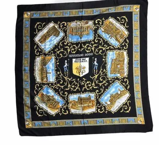 Vatican Vintage Jubilee Women's Italian Scarf Black
