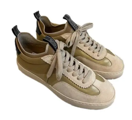Scotch & Soda Plakka Leather Sneakers Olive Green/Cream Size 40 Euro/Women’s 9.5