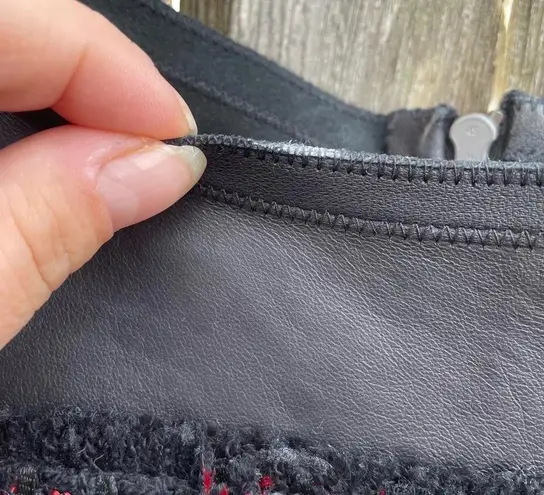 Elie Tahari KELLAN TWEED LEATHER DRESS