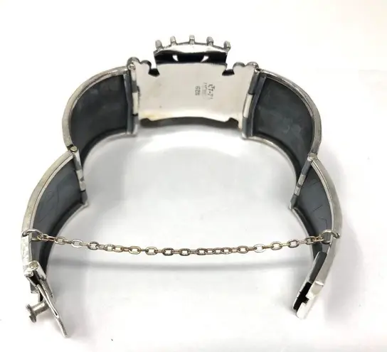 Sterling Silver TAXCO Aztec cuff bracelet, 62g