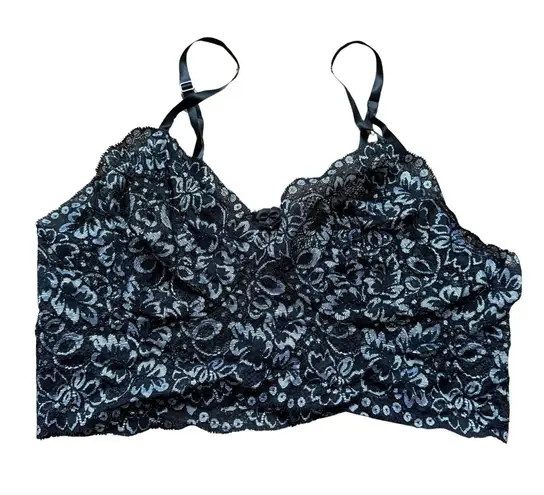 Seductive Wear by Cinema Etoile Bra Vintage Lace Wirefree Size Large Brami Cami Black