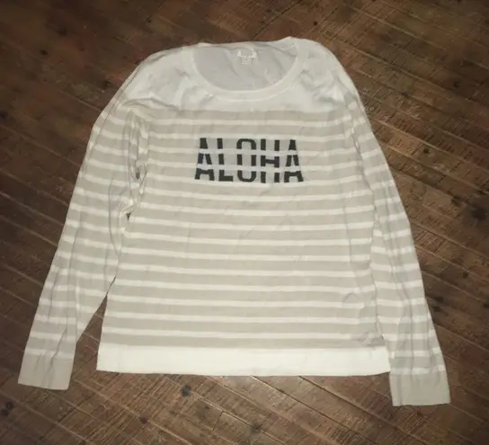 J Crew Aloha stripe lightweight nautical sweater Tan Size XL