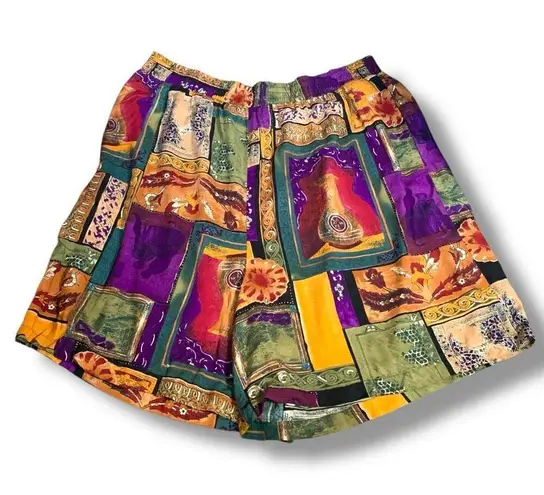 Vintage 90s Caliché Collection Abstract Print High Rise Baggy Mom Shorts Plus 2X Purple