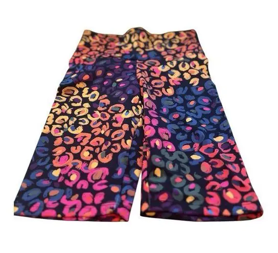 Farm Rio Rainbow Leopard Lycra Biker Shorts Size XS Colorful Athletic NWOT