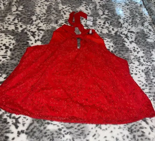 Sofia Jeans by Sofia Vergara Halter Top Red Size 3X