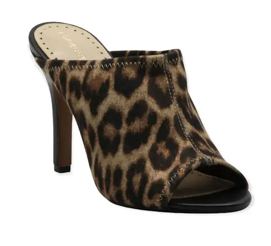 Adrienne Vittadini Galaxy Leopard Print Peep Toe Sandal