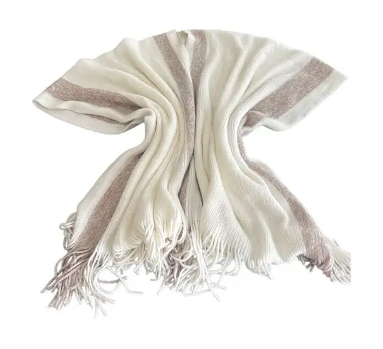 Luxury Women Winter Knitted Scarf Poncho Tan