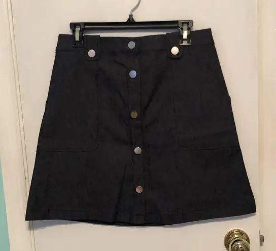 New York & Co. Jean Skirt Button Up Size: 8