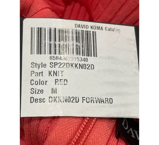 DAVID KOMA For FWRD Maxi Dress in Red Orange Medium New Womens Ribbed Knit Midi