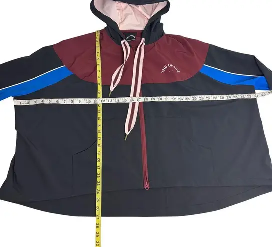 The Upside Colorblock Ash Hooded Windbreaker Jacket Full Zip 10 Black