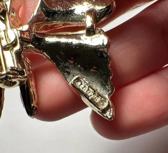 Vintage Rhinestone Butterfly Insect Signed Gerry’s Gold Tone Brooch Pin