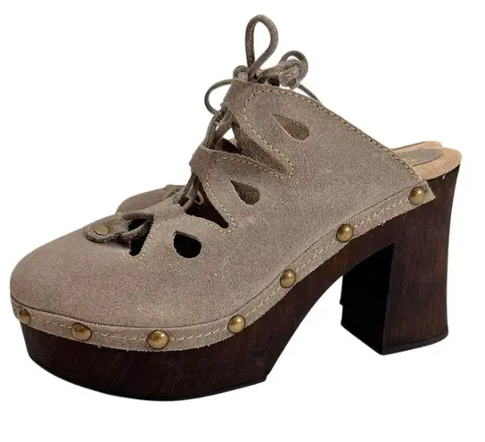 sbicca Isold Stone Gray Clog Platform Shoes