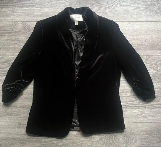 Autres Filles Velvet Velour Black Open Ruched 3/4 Sleeve Blazer Size M Size M