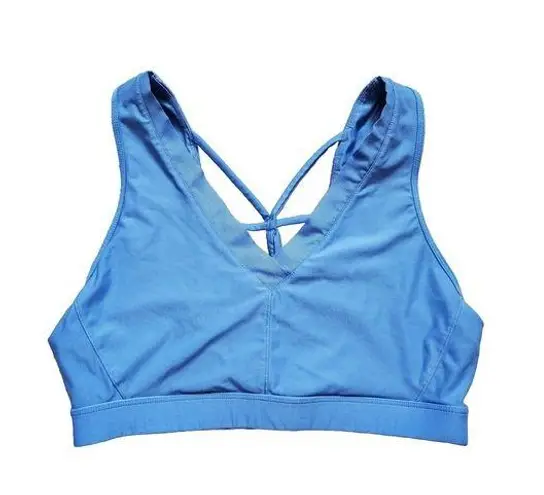 Avita SPORTS Bra Women Large Blue Lattice Straps Peekaboo Back Yoga Gym Unlined Size undefined