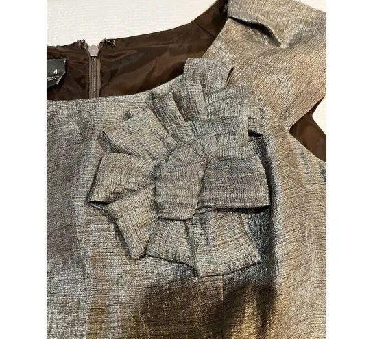 MUSE Shimmery Brown Sheath Dress With Decorative Bow