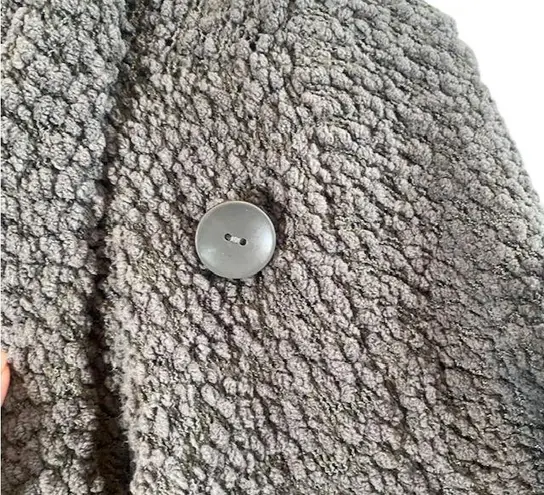 Bobeau Gray Boucle Waterfall Front Popcorn Sweater Cardigan Women Sz M