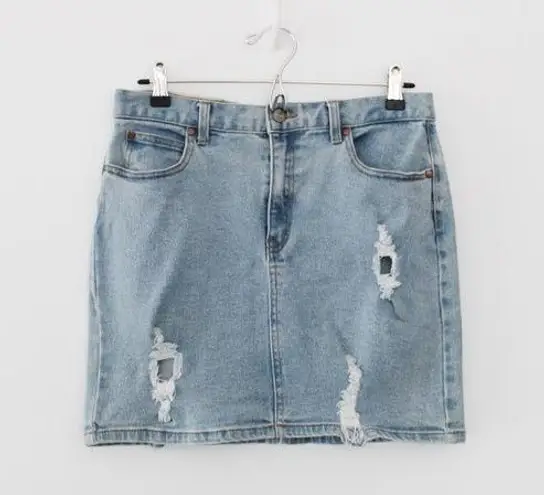 Afends Beat Chevy Denim Skirt in Stone Blue
