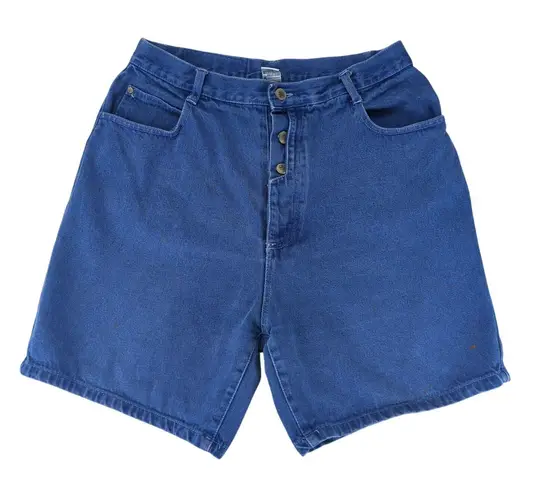 Vintage Gitano Denim High Rise Shorts Button Fly Womens 14 Relaxed Midi Mom Dad Blue