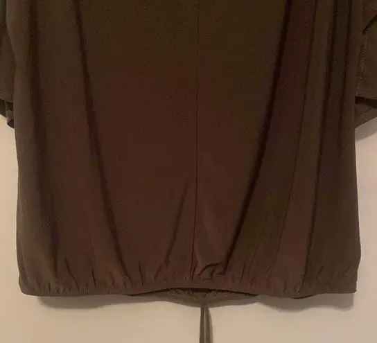 PerSeption Concept Olive (Dark) Green with Cut Sleeves and Tie Bottom