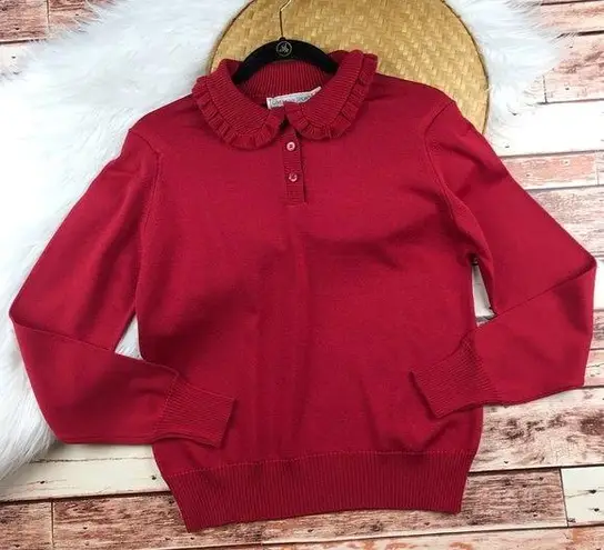 Givenchy Vintage 80’s  sport red sweater w/ collar